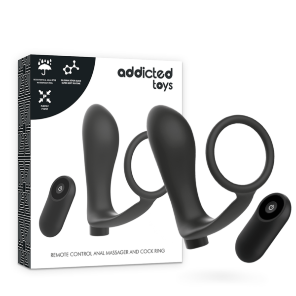Imagen del artículo erótico ADDICTED TOYS - ANILLA PENE CON PLUG ANAL CONTROL REMOTO NEGRO RECARGABLE de ADDICTED TOYS en la sección JUGUETES BIENESTAR |Vibradores|Vibradores control remoto de Millenial Sexshop.