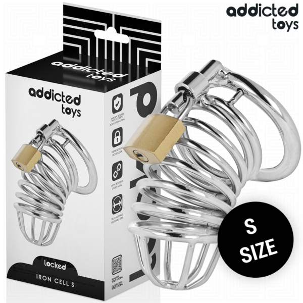 Imagen del artículo erótico ADDICTED TOYS LOCKED - IRON CELL JAULA PARA PENE DE METAL 4 CM TALLA S de ADDICTED TOYS LOCKED en la sección BDSM & BONDAGE |Artículos BDSM|Jaulas Pene BDSM de Millenial Sexshop.