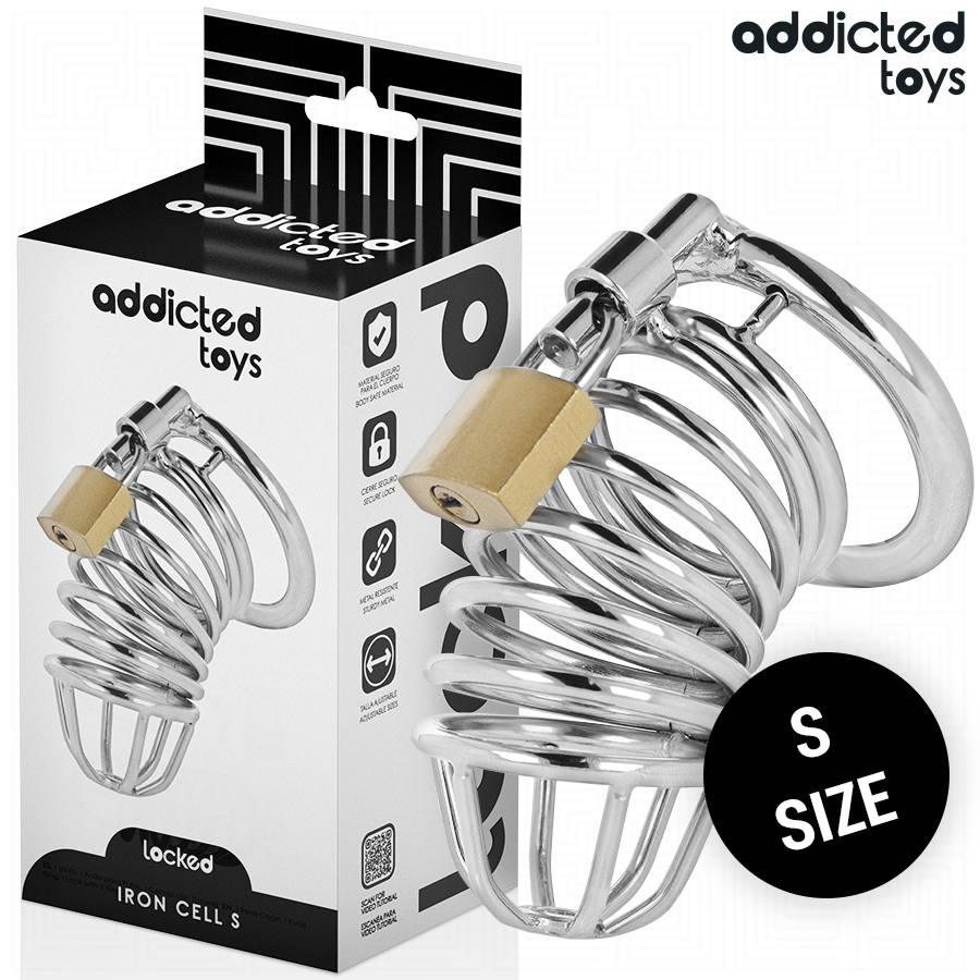 Imagen del artículo erótico ADDICTED TOYS LOCKED - IRON CELL JAULA PARA PENE DE METAL 4 CM TALLA S de ADDICTED TOYS LOCKED en la sección BDSM & BONDAGE |Artículos BDSM|Jaulas Pene BDSM de Millenial Sexshop.