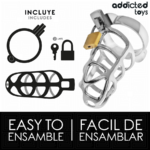 ADDICTED TOYS LOCKED - SILVER LOCK JAULA PARA PENE DE METAL TALLA M - Imagen 4