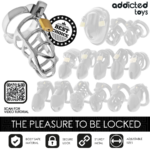 ADDICTED TOYS LOCKED - SILVER LOCK JAULA PARA PENE DE METAL TALLA M - Imagen 7