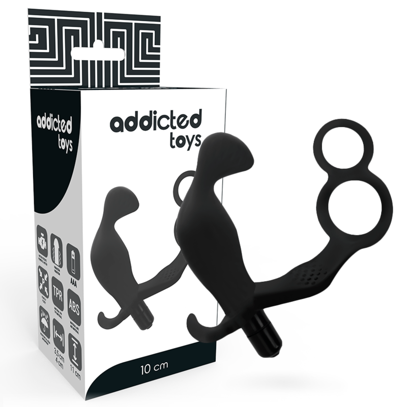 Imagen del artículo erótico ADDICTED TOYS - PLUG ANAL CON ANILLA DOBLE PENE Y TESTÍCULOS NEGRO de ADDICTED TOYS en la sección JUGUETES BIENESTAR |Anal|Plugs Anales de Millenial Sexshop.