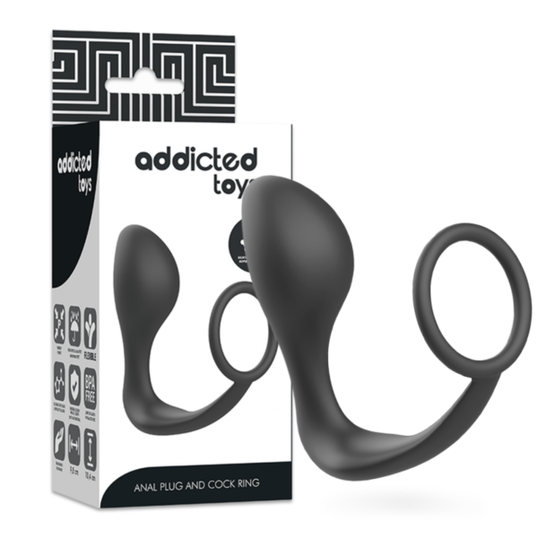Imagen del artículo erótico ADDICTED TOYS - PLUG ANAL CON ANILLO SILICONA NEGRO de ADDICTED TOYS en la sección JUGUETES BIENESTAR |Anal|Plugs Anales de Millenial Sexshop.
