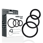 Imagen del artículo erótico ADDICTED TOYS - SET ANILLOS PENE NEGRO de ADDICTED TOYS en la sección JUGUETES BIENESTAR |Juguetes para Hombres|Accesorios para el pene|Anillos Pene|Anillos sin vibración de Millenial Sexshop.