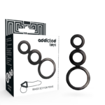Imagen del artículo erótico ADDICTED TOYS - SET ANILLOS PENE Y TESTÍCULOS - AHUMADO de ADDICTED TOYS en la sección JUGUETES BIENESTAR |Juguetes para Hombres|Accesorios para el pene|Anillos Pene|Anillos sin vibración de Millenial Sexshop.
