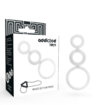 Imagen del artículo erótico ADDICTED TOYS - SET ANILLOS PENE Y TESTÍCULOS CLEAR de ADDICTED TOYS en la sección JUGUETES BIENESTAR |Juguetes para Hombres|Accesorios para el pene|Anillos Pene|Anillos sin vibración de Millenial Sexshop.