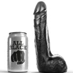 Imagen del artículo erótico ALL BLACK - DILDO REALÍSTICO NEGRO SUAVE 20 CM de ALL BLACK en la sección JUGUETES BIENESTAR |Dildos sin Vibración|Penes realisticos de Millenial Sexshop.