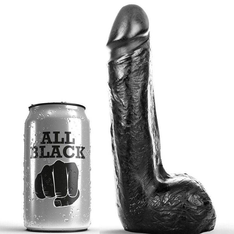 Imagen del artículo erótico ALL BLACK - DILDO REALÍSTICO NEGRO SUAVE 20 CM de ALL BLACK en la sección JUGUETES BIENESTAR |Dildos sin Vibración|Penes realisticos de Millenial Sexshop.