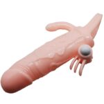 BAILE - BRAVE MAN FUNDA PENE ANAL Y CLITORIS VIBRADOR 16.5 CM NATURAL - Imagen 6