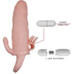 BAILE - BRAVE MAN FUNDA PENE ANAL Y CLITORIS VIBRADOR 16.5 CM NATURAL - Imagen 8