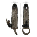 BAILE - BRAVE MAN FUNDA REALISTICA PENE CON RABBIT 16.5 CM NEGRO - Imagen 5