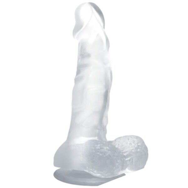 Imagen del artículo erótico BAILE - DILDO REALÍSTICO CON VENTOSA Y TESTÍCULOS 16.7 CM TRANSPARENTE de BAILE DILDOS en la sección JUGUETES BIENESTAR |Dildos sin Vibración de Millenial Sexshop.