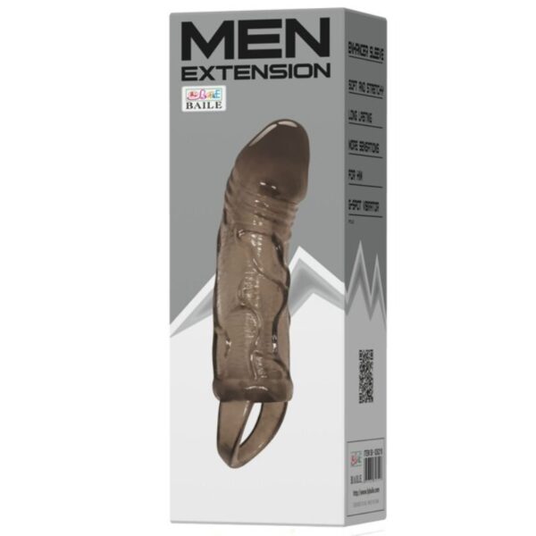 Imagen del artículo erótico BAILE - FUNDA EXTENSORA PENE CON STRAP PARA TESTÍCULOS NEGRO 13.5 CM de BAILE FOR HIM en la sección JUGUETES BIENESTAR |Juguetes para Hombres|Accesorios para el pene|Fundas Pene con Extensión de Millenial Sexshop.