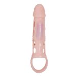 BAILE - FUNDA EXTENSORA PENE CON VIBRACIÓN Y STRAP NATURAL 13.5 CM - Imagen 2