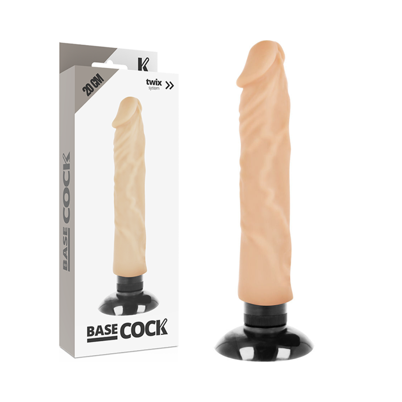 Imagen del artículo erótico BASECOCK - VIBRADOR REALÍSTICO 2-1 NATURAL 20 CM -O- 4 CM de BASECOCK en la sección JUGUETES BIENESTAR |Vibradores|Vibradores Realisticos de Millenial Sexshop.