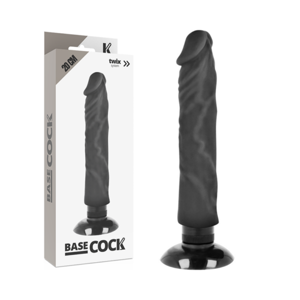Imagen del artículo erótico BASECOCK - VIBRADOR REALÍSTICO 2-1 NATURAL NEGRO 20 CM -O- 4 CM de BASECOCK en la sección JUGUETES BIENESTAR |Vibradores|Vibradores Realisticos de Millenial Sexshop.