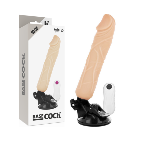 Imagen del artículo erótico BASECOCK - VIBRADOR REALÍSTICO CONTROL REMOTO NATURAL 20 CM -O- 4 CM de BASECOCK en la sección JUGUETES BIENESTAR |Vibradores|Vibradores control remoto de Millenial Sexshop.