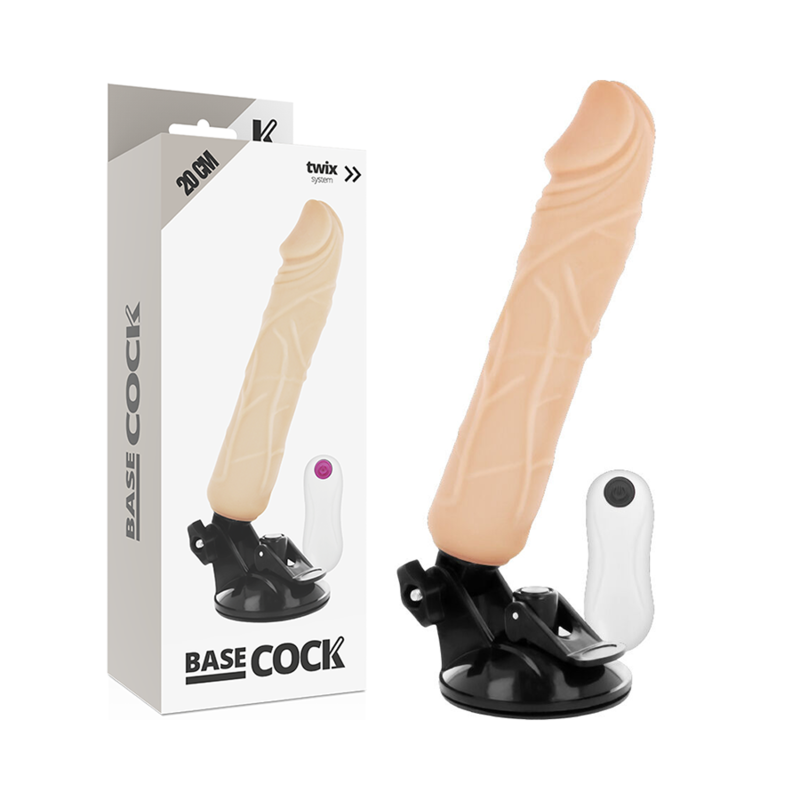 Imagen del artículo erótico BASECOCK - VIBRADOR REALÍSTICO CONTROL REMOTO NATURAL 20 CM -O- 4 CM de BASECOCK en la sección JUGUETES BIENESTAR |Vibradores|Vibradores control remoto de Millenial Sexshop.