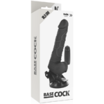 BASECOCK - VIBRADOR REALÍSTICO CONTROL REMOTO NEGRO 18.5 CM -O- 4CM - Imagen 4