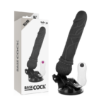 Imagen del artículo erótico BASECOCK - VIBRADOR REALÍSTICO CONTROL REMOTO NEGRO 19.5 CM -O- 4 CM de BASECOCK en la sección JUGUETES BIENESTAR |Vibradores|Vibradores control remoto de Millenial Sexshop.