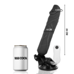 BASECOCK - VIBRADOR REALÍSTICO CONTROL REMOTO NEGRO 20 CM -O- 4 CM - Imagen 2