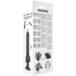 BASECOCK - VIBRADOR REALÍSTICO CONTROL REMOTO NEGRO CON TESTÍCULOS 19.5 CM -O- 4 CM - Imagen 5