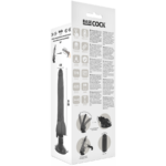 BASECOCK - VIBRADOR REALÍSTICO CONTROL REMOTO NEGRO CON TESTÍCULOS 20 CM -O- 4 CM - Imagen 5