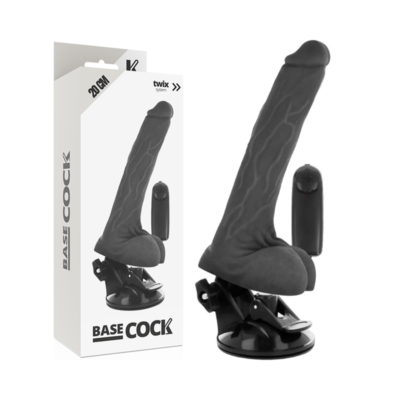 Imagen del artículo erótico BASECOCK - VIBRADOR REALÍSTICO CONTROL REMOTO NEGRO CON TESTÍCULOS 20 CM -O- 4 CM de BASECOCK en la sección JUGUETES BIENESTAR |Vibradores|Vibradores control remoto de Millenial Sexshop.