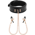 Imagen del artículo erótico BEGME - BLACK EDITION COLLAR CON CADENAS Y PINZAS PEZONES CON FORRO DE NEOPRENO de BEGME BLACK EDITION en la sección BDSM & BONDAGE |Bondage|Collares de Millenial Sexshop.