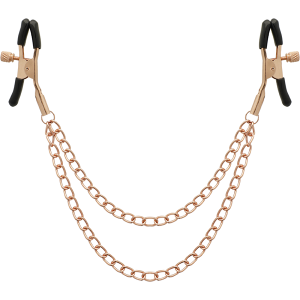 Imagen del artículo erótico BEGME - BLACK EDITION PINZAS PEZONES CON CADENA de BEGME BLACK EDITION en la sección BDSM & BONDAGE |Artículos BDSM|Pinzas Pezones BDSM de Millenial Sexshop.