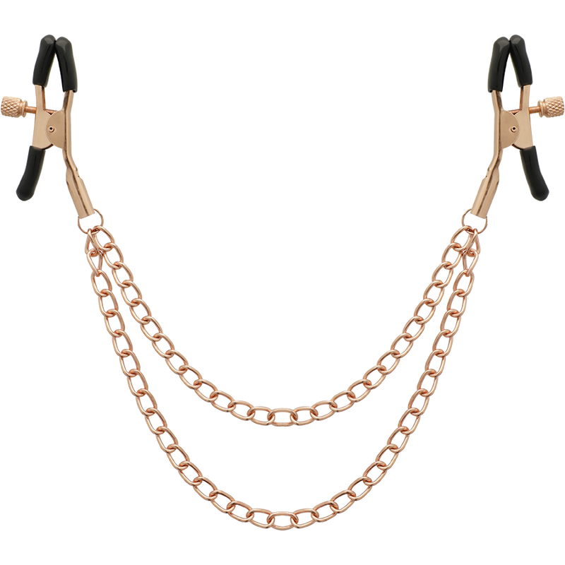 Imagen del artículo erótico BEGME - BLACK EDITION PINZAS PEZONES CON CADENA de BEGME BLACK EDITION en la sección BDSM & BONDAGE |Artículos BDSM|Pinzas Pezones BDSM de Millenial Sexshop.