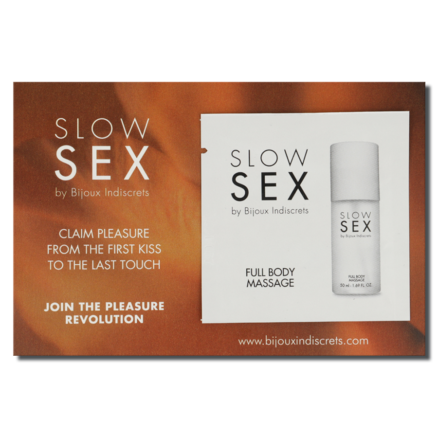 Imagen del artículo erótico BIJOUX - SLOW SEX FULL BODY MASSAGE GEL DE MASAJE 2 ML de BIJOUX SLOW SEX en la sección DROGUERÍA |Para Masajes|Aceites sin sabores de Millenial Sexshop.