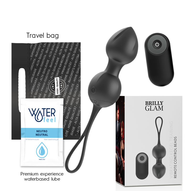 Imagen del artículo erótico BRILLY GLAM - VIBRATING KEGEL BEADS CONTROL REMOTO de BRILLY GLAM en la sección JUGUETES BIENESTAR |Vibradores|Vibradores control remoto de Millenial Sexshop.