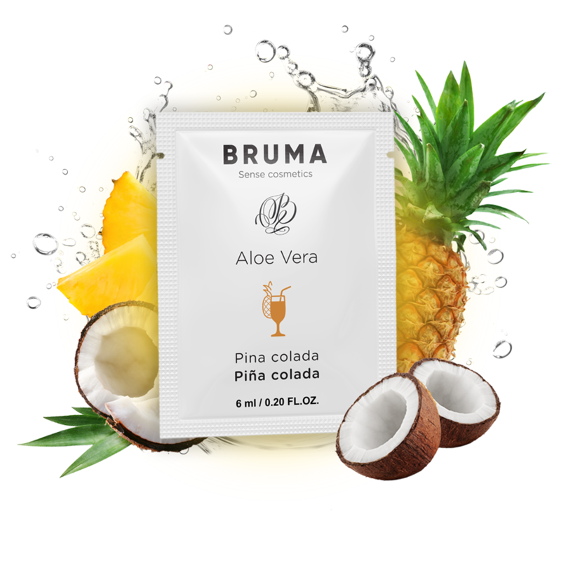 Imagen del artículo erótico BRUMA - 6 ML GEL DESLIZANTE CON ALOE VERA SABOR A PIÑA COLADA de BRUMA en la sección DROGUERÍA |Lubricantes|Monodosis de Millenial Sexshop.