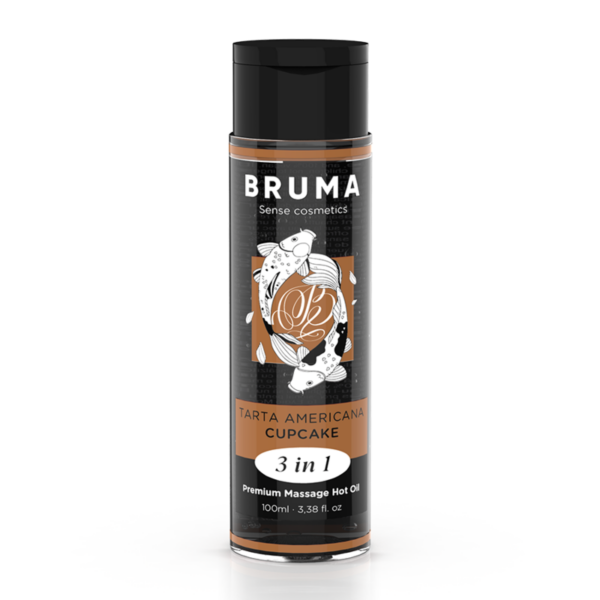 Imagen del artículo erótico BRUMA - ACEITE DE MASAJE PREMIUM EFECTO CALOR SABOR TARTA AMERICANA 3 EN 1 - 100 ML de BRUMA en la sección DROGUERÍA |Para Masajes|Con efecto calor de Millenial Sexshop.