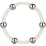 Imagen del artículo erótico CALEXOTICS - ANILLO DE SILICONA CON CUENTAS DE ACERO TALLA XL de CALEXOTICS en la sección JUGUETES BIENESTAR |Juguetes para Hombres|Accesorios para el pene|Anillos Pene|Anillos sin vibración de Millenial Sexshop.
