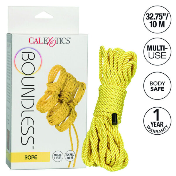 Imagen del artículo erótico CALEXOTICS - BOUNDLESS CUERDA 10M AMARILLO de CALEXOTICS en la sección BDSM & BONDAGE |Bondage de Millenial Sexshop.