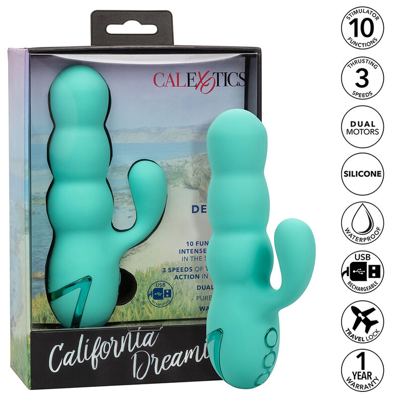 Imagen del artículo erótico CALEXOTICS - DEL MAR DIVA VIBRADOR RABBIT VERDE AGUA BY CALIFORNIA DREAMING de CALEXOTICS en la sección JUGUETES BIENESTAR |Vibradores|Vibradores Rabbit de Millenial Sexshop.