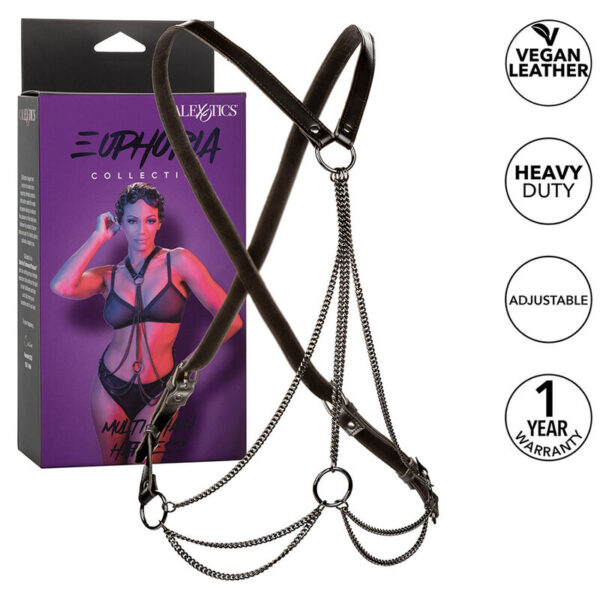 Imagen del artículo erótico CALEXOTICS - EUPHORIA ARNÉS DE MÚLTIPLES CADENAS PREMIUM de CALEXOTICS en la sección BDSM & BONDAGE |Bondage|Arneses fijación de Millenial Sexshop.