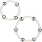 Imagen del artículo erótico CALEXOTICS - KIT DE 2 UDS ANILLO DE SILICONA CON CUENTAS DE ACERO de CALEXOTICS en la sección JUGUETES BIENESTAR |Juguetes para Hombres|Accesorios para el pene|Anillos Pene|Anillos sin vibración de Millenial Sexshop.