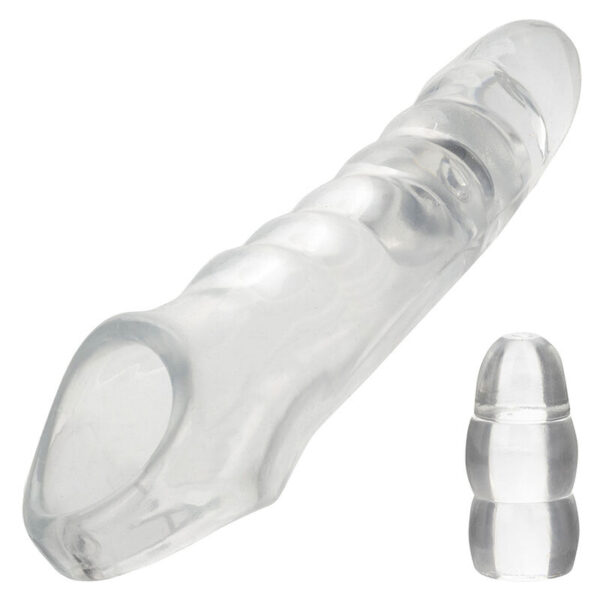 Imagen del artículo erótico CALEXOTICS - MAXX EXTENSOR DE PENE AJUSTABLE TRANSPARENTE de CALEXOTICS en la sección JUGUETES BIENESTAR |Juguetes para Hombres|Accesorios para el pene|Fundas Pene con Extensión de Millenial Sexshop.