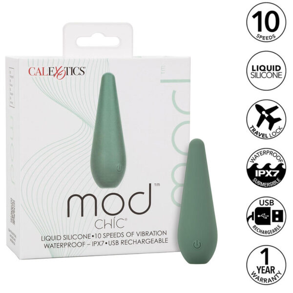 Imagen del artículo erótico CALEXOTICS - MOD CHIC ESTIMULADOR VERDE de CALEXOTICS en la sección JUGUETES BIENESTAR |Juguetes para Mujeres|Estimuladores|Para Clítoris de Millenial Sexshop.