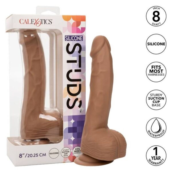 Imagen del artículo erótico CALEXOTICS - SILICONE STUDS 20.32 CM BROWN de CALEXOTICS en la sección JUGUETES BIENESTAR |Dildos sin Vibración de Millenial Sexshop.