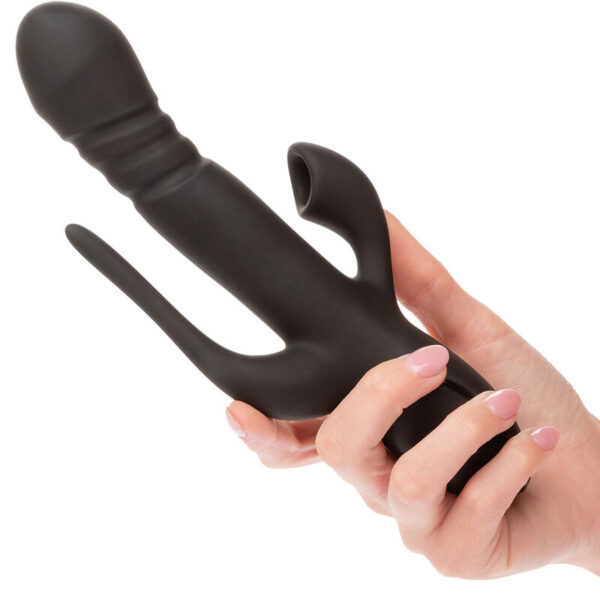 Imagen del artículo erótico CALEXOTICS - VIBRADOR TRIPLE EUPHORIA NEGRO de CALEXOTICS en la sección JUGUETES BIENESTAR |Vibradores|Vibradores Rabbit de Millenial Sexshop.
