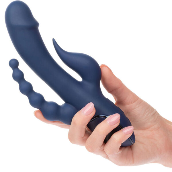Imagen del artículo erótico CALEXOTICS - VIBRADOR TRIPLE ORGASM AZUL de CALEXOTICS en la sección JUGUETES BIENESTAR |Vibradores|Vibradores Rabbit de Millenial Sexshop.