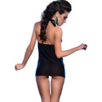 CHILIROSE - CR 3859 BABYDOLL & TANGA NEGRO/AZUL S/M - Imagen 3