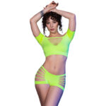 Imagen del artículo erótico CHILIROSE - CR 4433 TOP & SHORTS VERDE S/M de CHILIROSE SETS en la sección MODA & LENCERÍA|Lencería Mujer|Lencería Sexy|Top y parte inferior de Millenial Sexshop.
