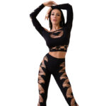 Imagen del artículo erótico CHILIROSE - CR 4436 TOP & LEGGINS NEGRO S/L de CHILIROSE SETS en la sección MODA & LENCERÍA|Lencería Mujer|Lencería Sexy|Top y parte inferior de Millenial Sexshop.