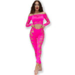 Imagen del artículo erótico CHILIROSE - CR 4632 TOP & PANTALON FUCSIA S/L de CHILIROSE SETS en la sección MODA & LENCERÍA|Lencería Mujer|Lencería Sexy|Top y parte inferior de Millenial Sexshop.