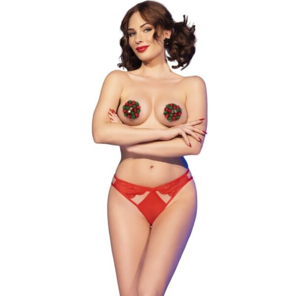 Imagen del artículo erótico CHILIROSE - CR 4839 SET NAVIDEÑO PEZONERAS + PANTIES ROJO S/M de CHILIROSE SETS en la sección MODA & LENCERÍA|Lencería Mujer|Lencería Picante|Conjunto de lencería sexy de Millenial Sexshop.